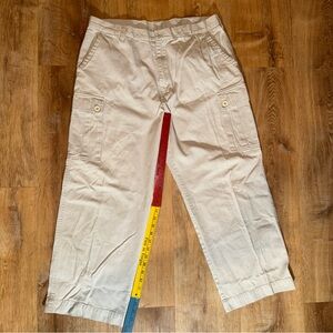 Perry Ellis Cargo Wide Legged Off White Skater Dungarees 38x30 Preppy Grunge Y2K